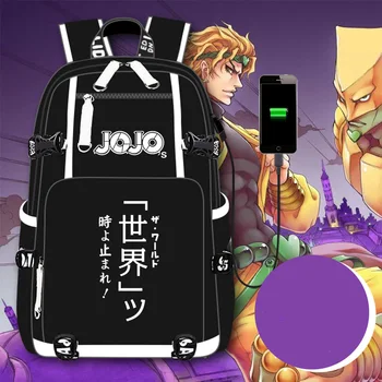 

Fashion Student Backpack Anime JoJo's Bizarre Adventure men and women Casual School Bag Travel Bag USB Charging Port Daypacks