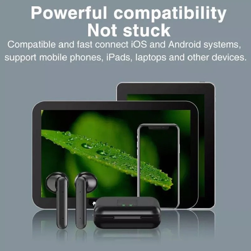 Original V5 0 Bluetooth Stereo Earphone Wireless Touch Ear hook Headset IPX7 Waterproof Battery LED Display Type c Charge Case