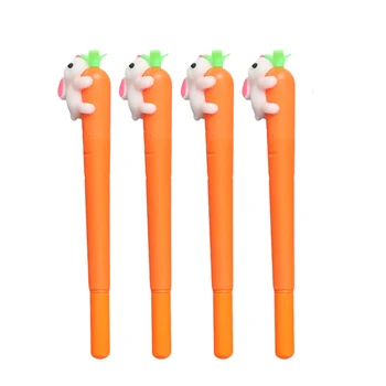 

1pcs Cute Cartoon Creative White Rabbit Love Carrot Students Black Neutral Pen Office Signature Pen New stationery