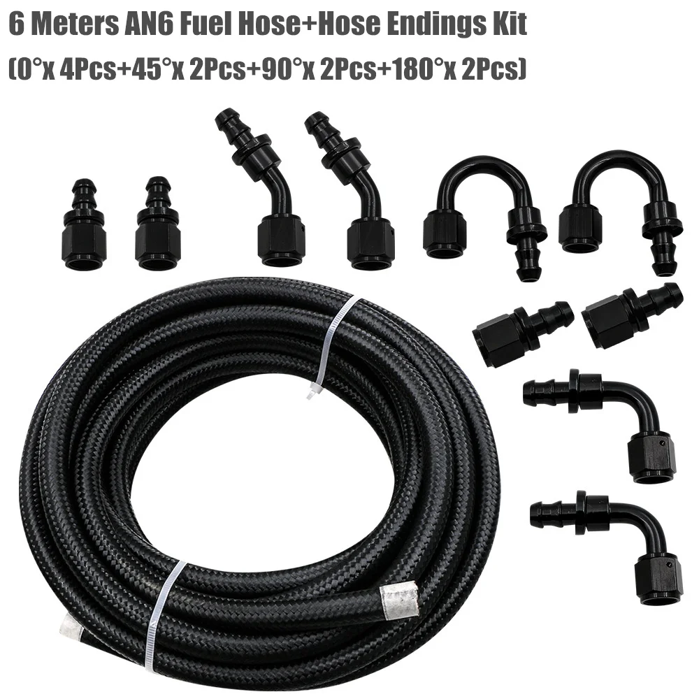 

Шланг топливный в оплетке, 6 метров, 0/45/90/180 градусов