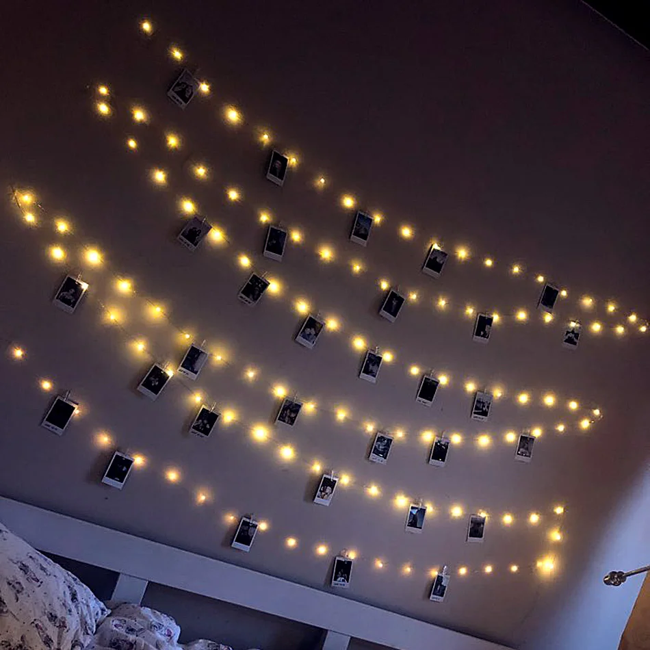 

2m 5m 10m Photo clip LED string light Fairy Lights Christmas Garland Battery Powered Lamp Home Party Wedding Decoration Lighting