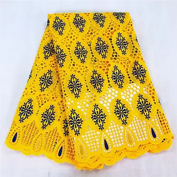 

New Punch Holes Swiss Voile Lace In Switzerland High Quality African Dry Lace Fabric 100% Cotton Lace For Party 5 Yards