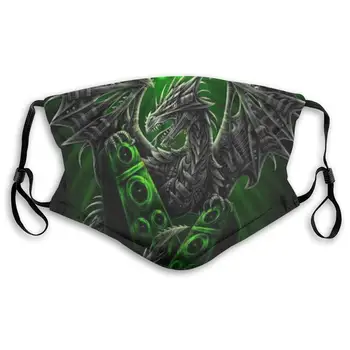 

Electric Dragon Print Mouth Masks With Filter Washable And Reusable Anti Dust Breathable Mask With Adjustable Ear Loops For Men
