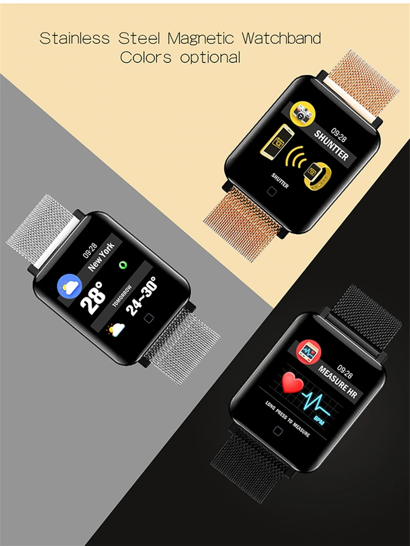Смарт-часы фитнес-трекер кровяное давление Bluetooth часы Smartwatch Шагомер монитор сердечного ритма спортивный ремешок для IOS Android