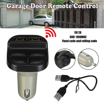 

4 Button Dual USB Port Car Charger 5V 2A Garage Door Remote Control 300~900MHZ Multi Frequency Fixed Code & Rolling Code