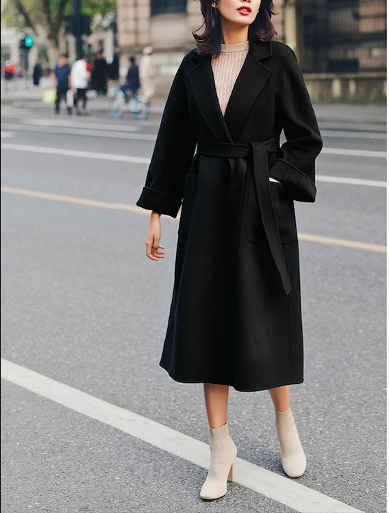 Obrix стиль Модное длинное пальто для женщин кашемир высокое качество Теплый Женский Осенний Тренч