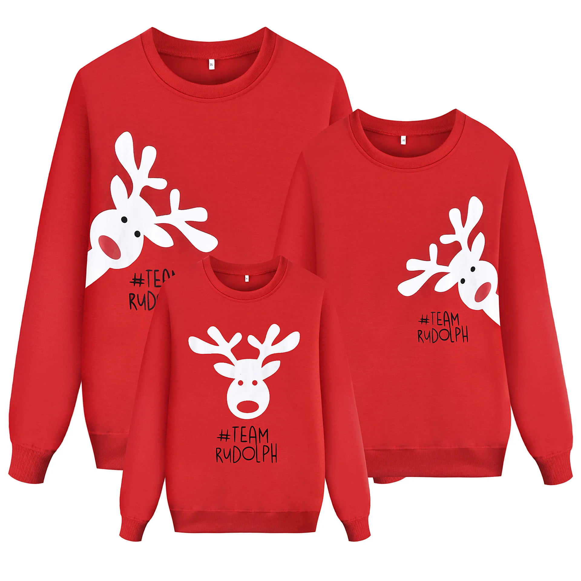Family new Mother father Daughter son T-shirt Family Matching Christmas Clothes Long Sleeve Reindeer Sweatershirts Mom Outfits