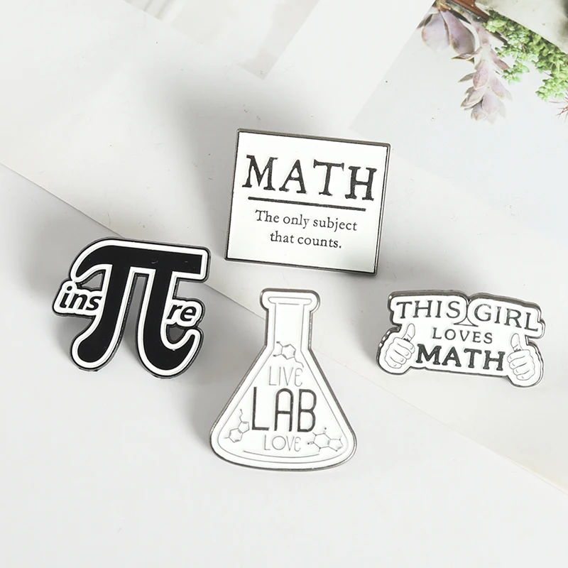 Gift Mathematics Enamel Pin Math and Science Brooches Backpacks Lapel Pins Badge Cartoon Metal Jewelry for Friends mathematics enamel pin