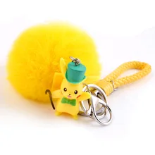 Производители в настоящее время доступны ПВХ гибкий клей брелок деликатный аниме серии брелок Покемон Пикачу брелок