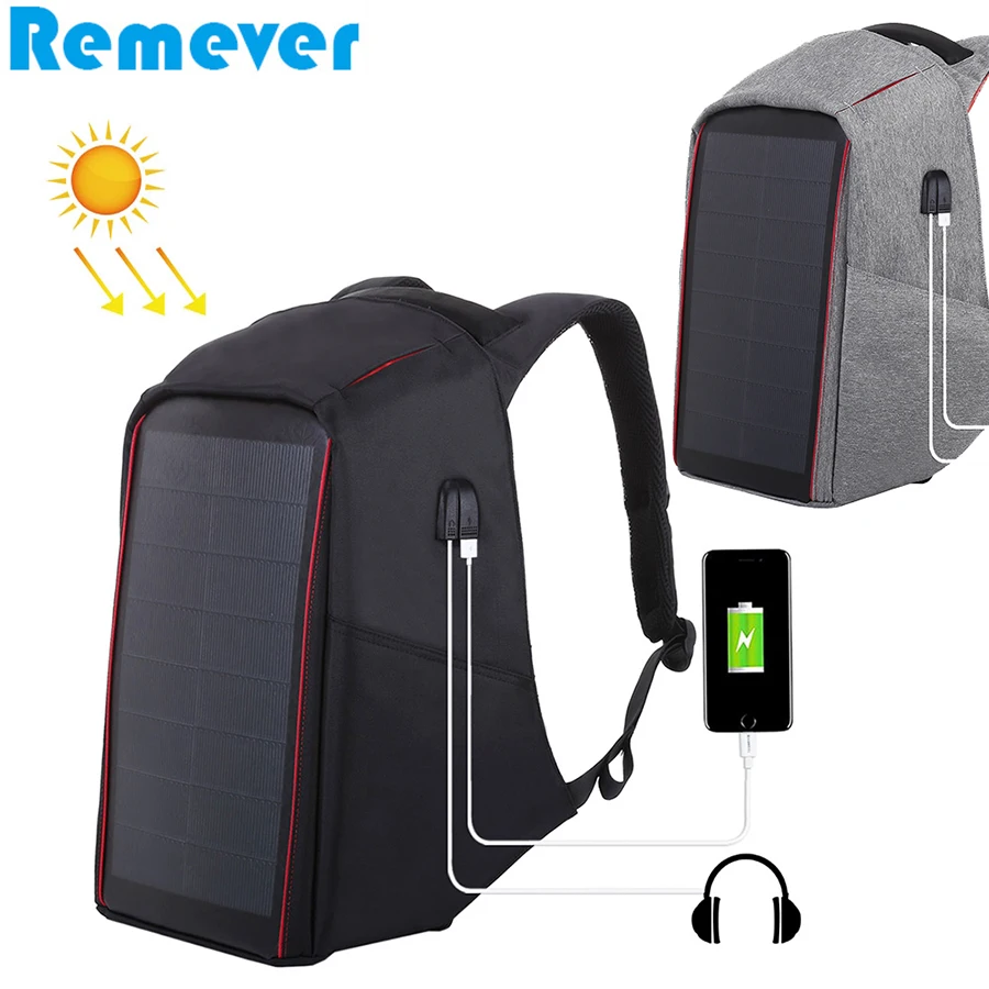 Походный рюкзак сумки двойные сумки на плечо с солнечной панелью 12W 5V 2.1A USB зарядное устройство для телефонов планшетов