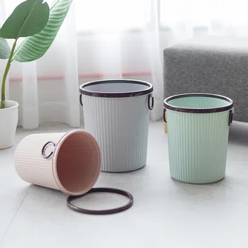 

Bracelet Elegant Dual Handle Pressure Ring Garbage Can Living Room without Cover Trash Can Home Bathroom Kitchen Office Wastepap