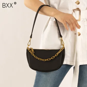 

[BXX] Soft Shoulder Bags For Women 2020 Fashion Handbags and Purses Simple Style Ladies Travel Solid Color Travel Bag HO923