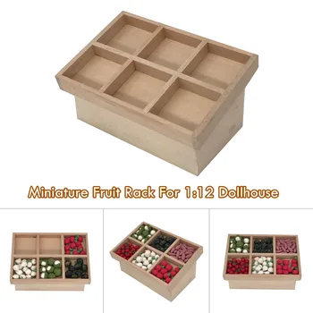 

1:12 Dollhouse Furniture Miniature Wooden Vegetable Fruit Rack Kids Pretend Toy Fruit Rack And Vegetable Rack Simulation Toys