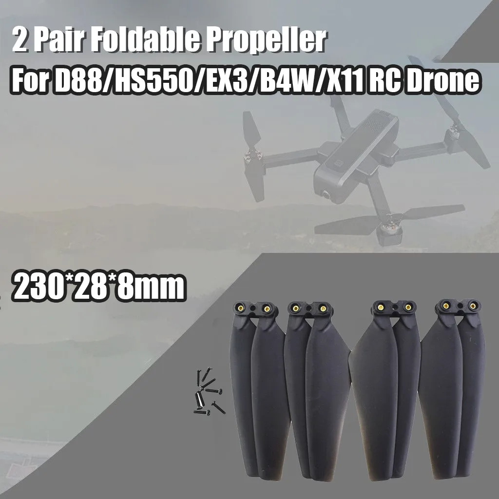 2 пары пропеллеров складной реквизит для D88/EX3/HS550/B4W/X11 FPV RC Дрон сменный Дрон пропеллер