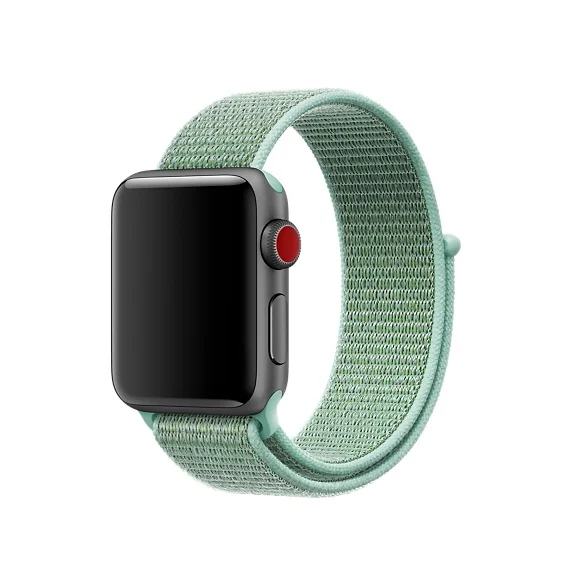 Тканый нейлоновый ремешок для часов Apple Watch ремешок 40 мм 44 мм 38 мм 42 мм мягкая Спортивная петля для iWatch 5 4 3 2 1 дышащий ремешок - Цвет ремешка: mint