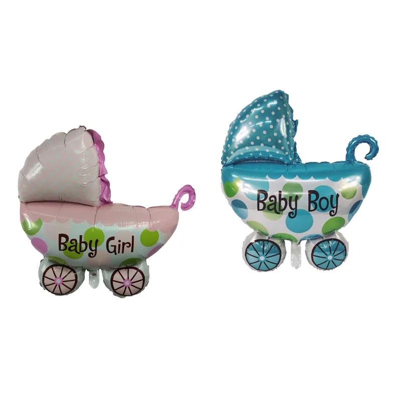 Воздушные шары, 1 шт., милая детская коляска для маленьких девочек и мальчиков, фольга, детский душ, день рождения, подарок на год - Цвет: MA strollersB -001