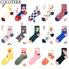 5 пара/лот, Веселые носки, смешной Рисунок, рисунок в виде сборщика, женские носки из чесаного хлопка, новые зимние теплые Повседневные носки Harajuku, подарок на Рождество