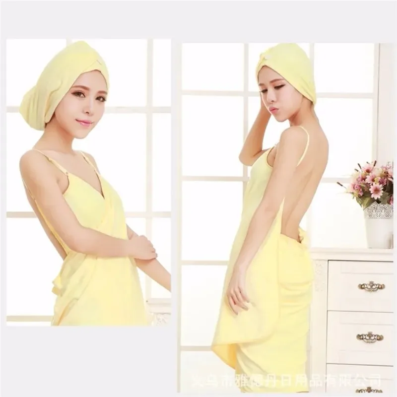 

Sexy Wearable Microfiber Bathrobe Women Shower Female Soft Bath Towel for Adults Home Textiles Bath Sauna Towels Bathroom Set