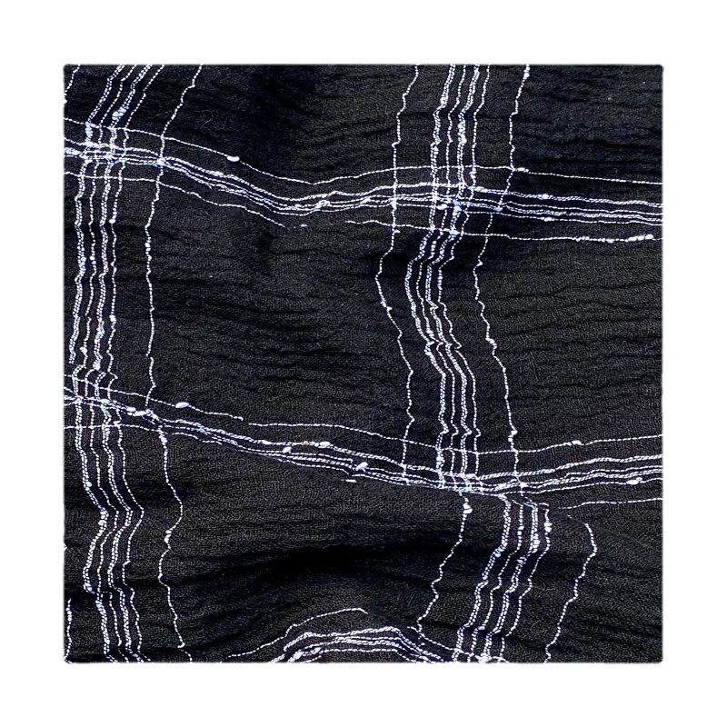 

Width 59" Fashion Simple Black White Large Check Cotton Linen Fabric By The Half Yard For Dress Pants Shirt Material