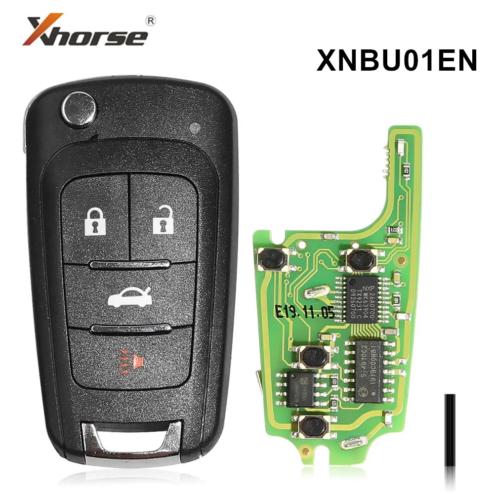 

1 шт. Xhorse 4 кнопки XNBU01EN VVDI беспроводной пульт дистанционного управления откидной ключ английская версия для Buick для VVDI Mini Key Tool Max