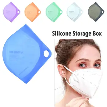 

1 PC Portable Flat Type Face Mask Storage Box Silicone Moisture-Proof Cover Holder Case Storage Bag Organizers Holder Bags NEW