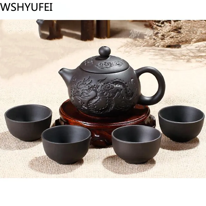Лидер продаж yixing фиолетовый песок чайный набор кунг-фу Путешествия Портативный чайный набор один горшок из четырех чашек чайный костюм китайский чай церемония поставки