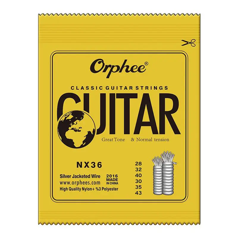

6 Pcs Classic Classical Guitar Strings Nylon and Silver Plated Wire Strings NX-35, NX-36 Extra light guitar Accessories