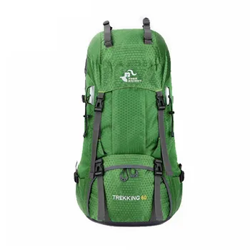

Adjustable Strap Wear Resistant Hiking Outdoor Backpack Climbing Large Capacity Waterproof Polyester Travel 60L With Rain Cover