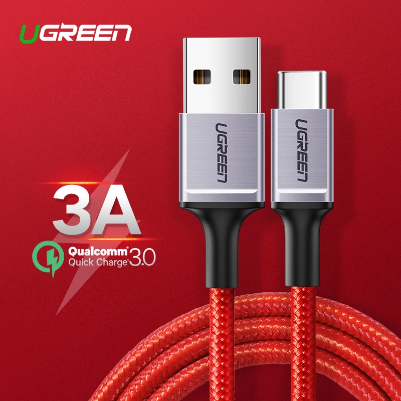 Кабель Ugreen USB Type C для Samsung Galaxy S10 S9 мобильный телефон кабель быстрой зарядки и
