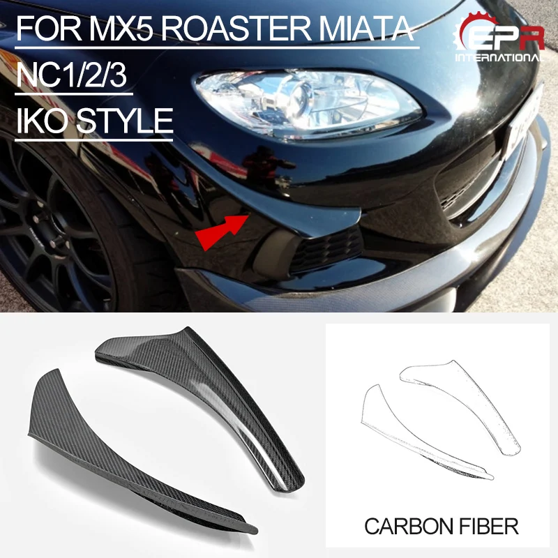 Передний бампер Canard для Mazda MX5 Roadster Miata NC3 IKO Style углеродное волокно глянцевое NC