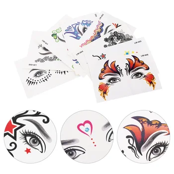 

8 Sheets Face Stickers Between the Eyebrows Decals Waterproof Stickers for Decor