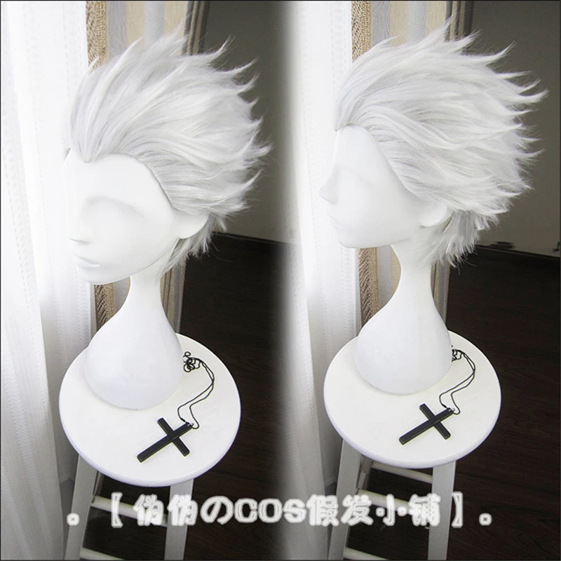 funny halloween costumes Fate Stay Night Go Extra Archer Emiya Wigs Short Silvery Heat Resistant Synthetic Hair Anime Costume Cosplay Wig + Wig Cap funny halloween costumes