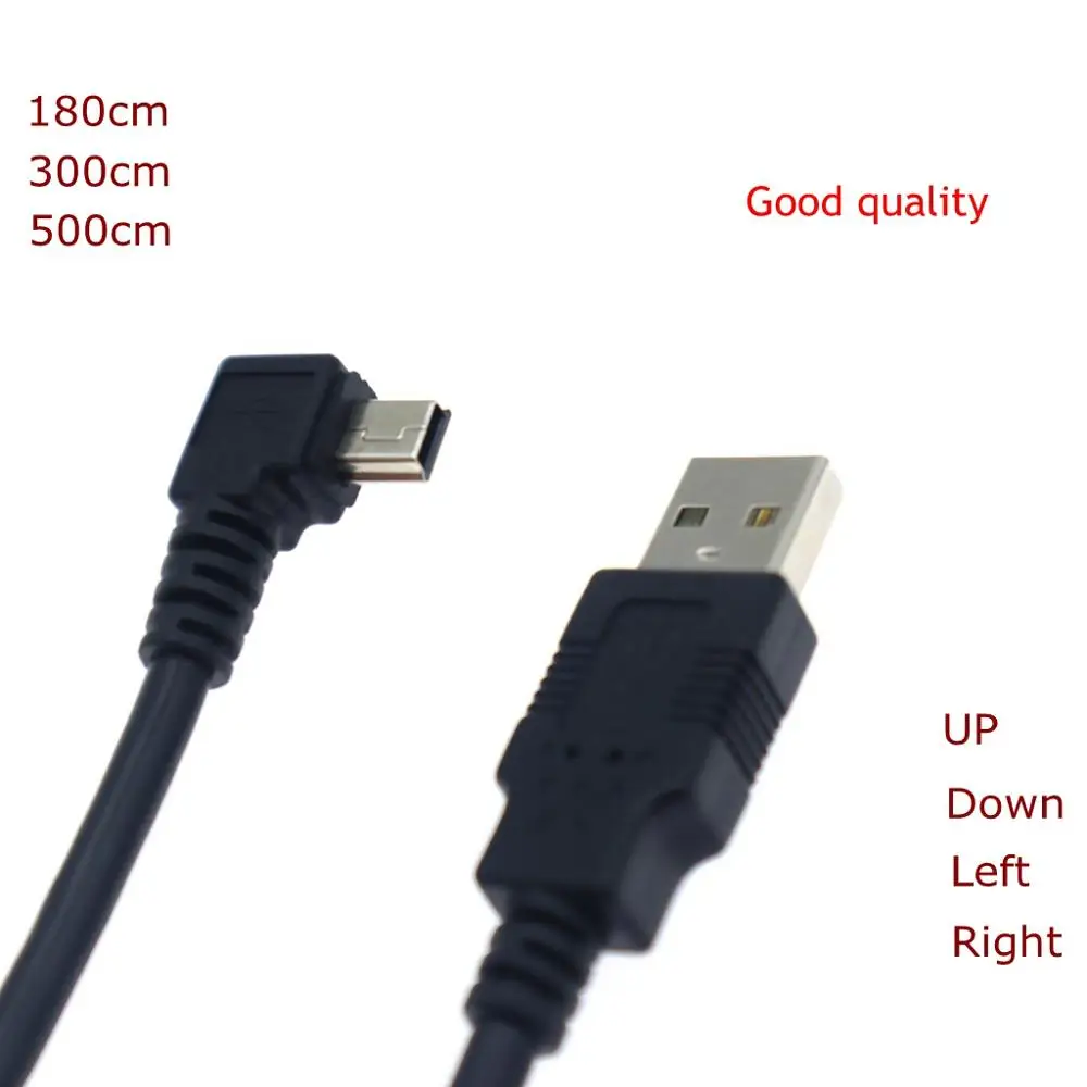 Кабель для передачи данных с USB 2 0 папа на Mini B type 5 pin 90 градусов левый и правый угол вверх вниз Android 25 м/1 8 м/5