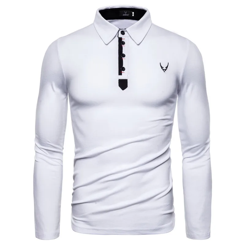 NEGIZBER, новинка, весенние мужские футболки, одноцветные, с отложным ...