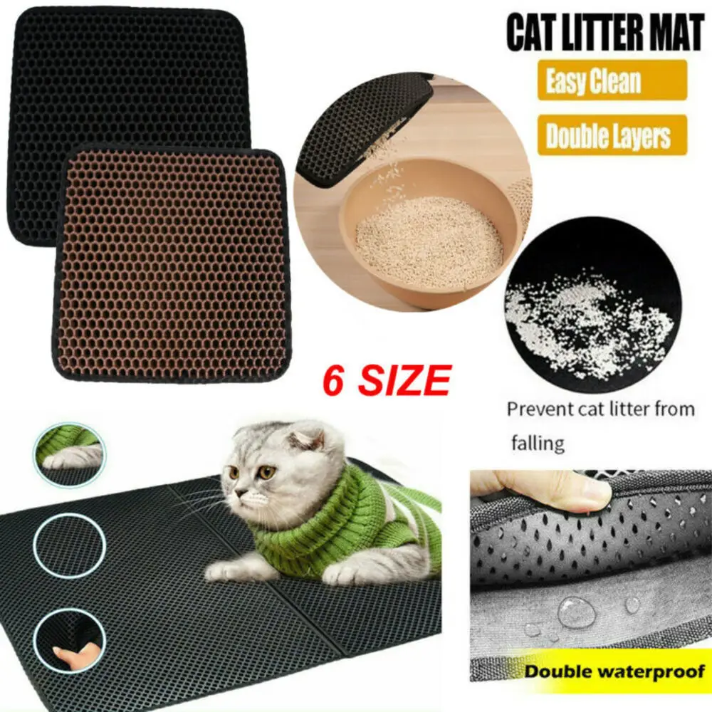 

Double-layer Waterproof Cat Litter Mat Trapper Foldable Eva Pet Mats 6 Sizes