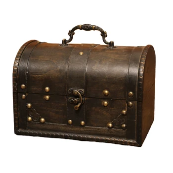 

Dressing Table Treasure Chest Hinge Design With Lock Store Wooden Jewelry Box Bedroom Container Desk Organizer Vintage Style