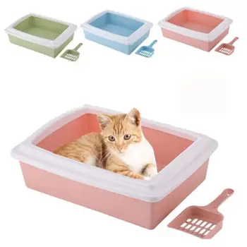 

Indoor Cat Sandbox Kitten Litter Box Cat Dog Tray with Scoop Kitten Dog Clean Toilette Home Plastic Sand Box Supplies