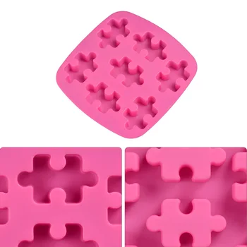 

Creative Puzzle Shape Silicone Soap Mold Aroma Plaster Gypsum Mould DIY Ice Cube Tray Molds Chocolate Cake Decorating Tools