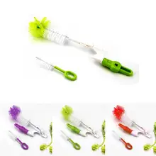 Щетка для детской бутылочки пластиковая безопасная многоразовая бутылочка для кормления щетка для сосков набор со складной ручкой чистящий инструмент