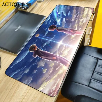 

Your Name personality game mouse pad custom eye-catching green desktop keyboard lock box large pad cleanable rubber pad