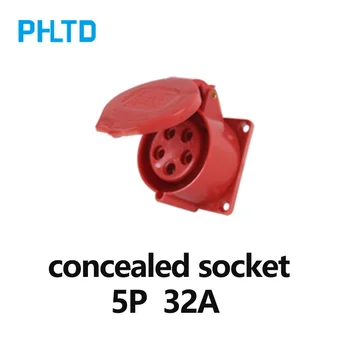 

Industrial Aviation Plug and Socket 32A 3P 4P 5P Waterproof Plug and Socket Wall Mounted Socket Panel Mounted Coupler