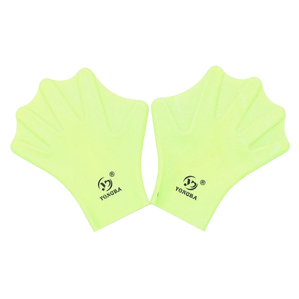 Kids Yellow 1 пара водных перчаток для плавания, Тренировочные Перчатки для фитнеса, водной аэробики, Переплетенные перчатки-выбор цвета и размера - Цвет: Kids Yellow
