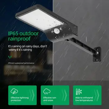 

Safety 50LED Solar PIR Motion Sensor Wall Lamp Waterproof Street Light w/Remote Control IP65 for Outdoor Road Garden Courtyard