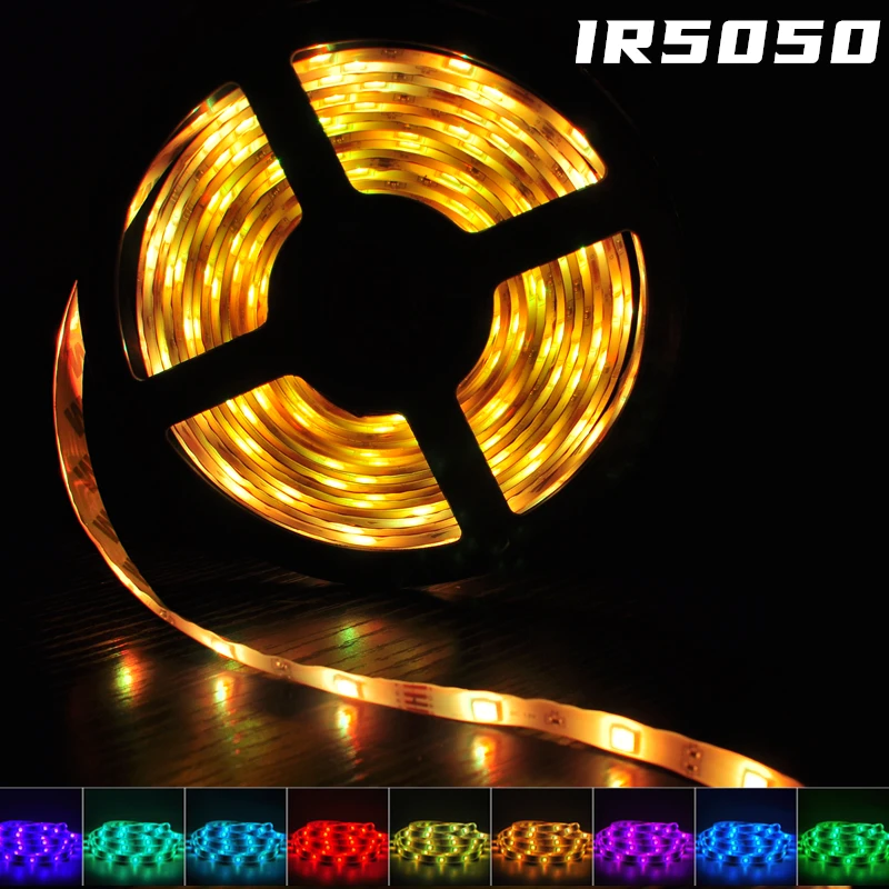 

LED Strip Light IR luces RGB 5050 Flexible Lamp Tape Ribbon With Diode Tape fita led for Christmas 5M lights