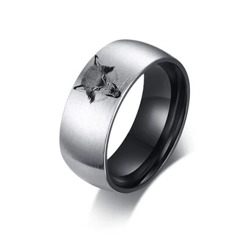

Fingerprint Laser Engraving Stainless Steel Men Ring Wedding Band