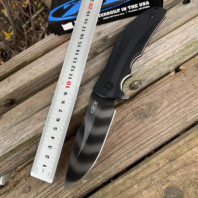 Складной Карманный Походный нож ZT0606 клинок 9cr14 с тигровым узором рукоятка G10