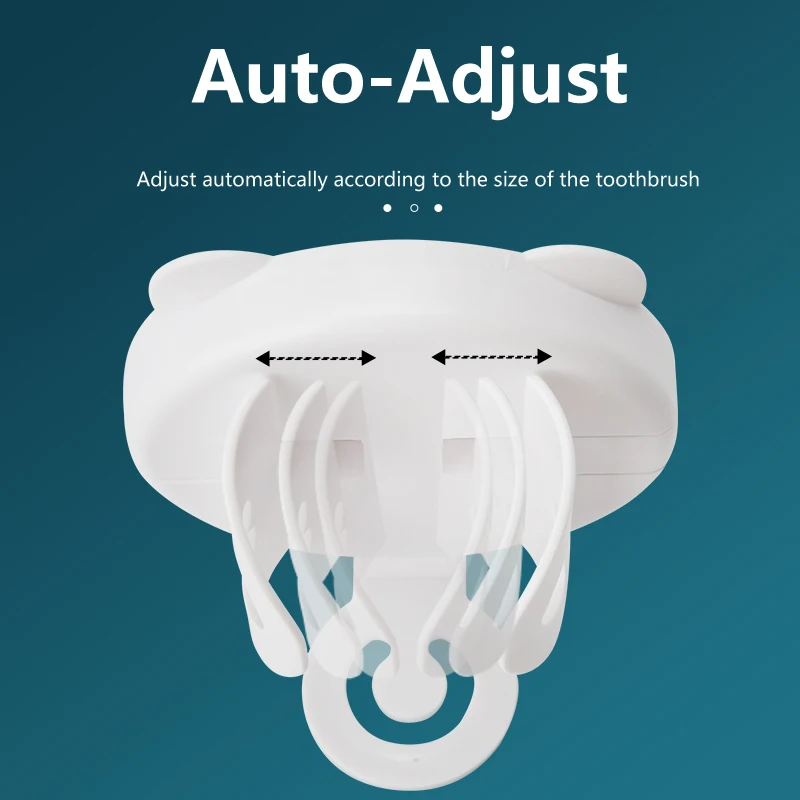 New Design Wall-mounted Electric Toothbrush Holder No-punching Auto-adjust Electric Toothbrush Holder Bearing Up to 3kg