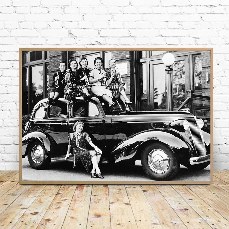 Vintage Girl Band Canvas Art Print
