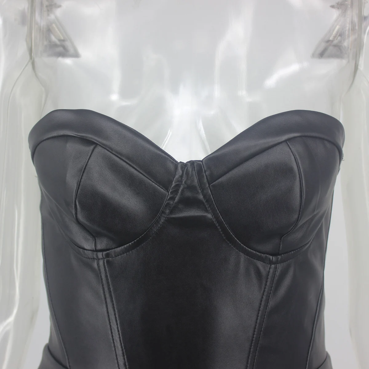 COSYGAL искусственная кожа обтягивающие соблазнительные платья женское черное платье без бретелек женские Клубные вечерние мини платья vestidos