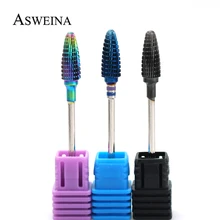 1 шт., высокое качество, карбид вольфрама, сверло для ногтей, Радужный Фрезерный резак, Электрический Маникюрный станок, аксессуары, инструменты для очистки кутикулы